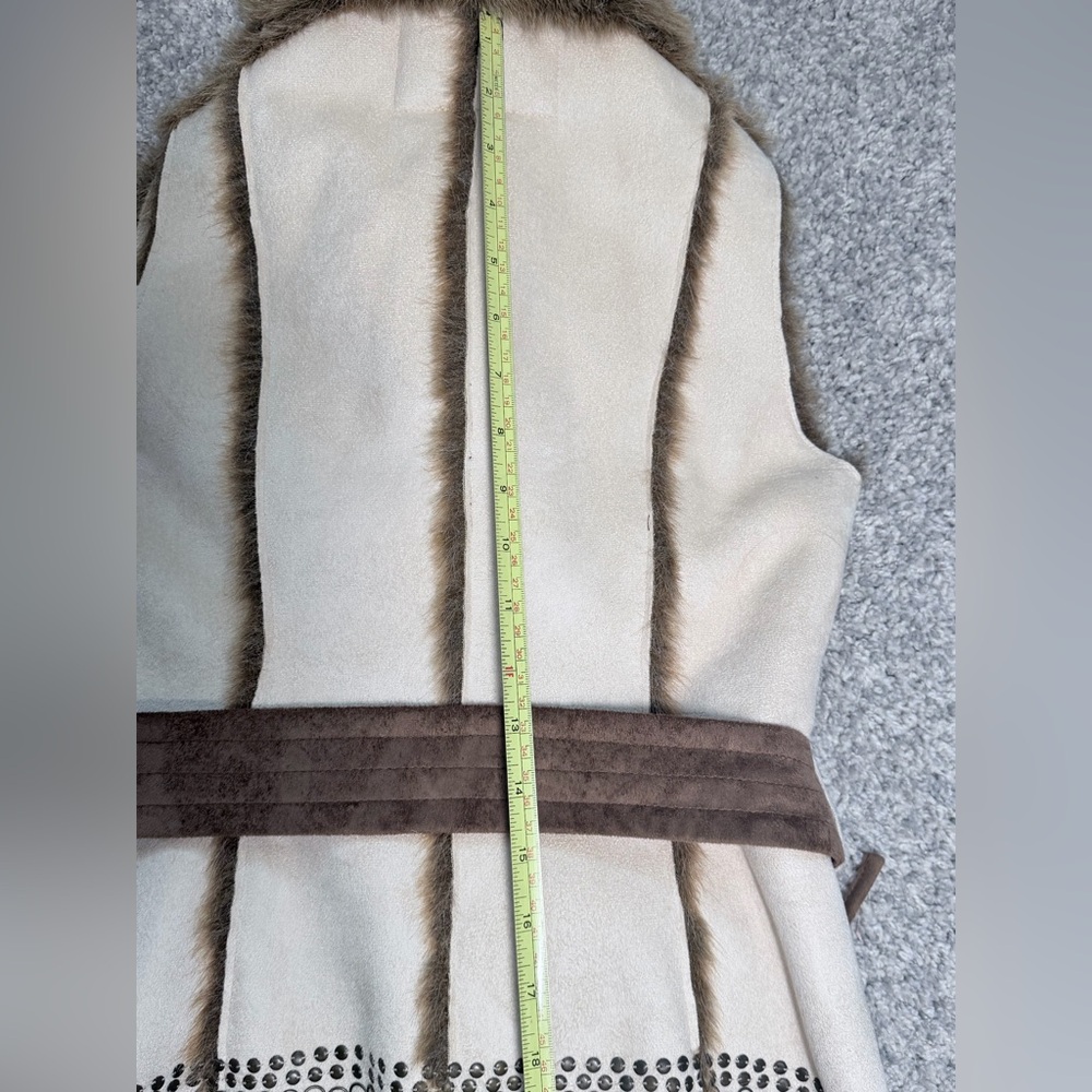 Y2K Guess Faux Fur Vest in Taupe and Brown XS - Picture 9 of 10